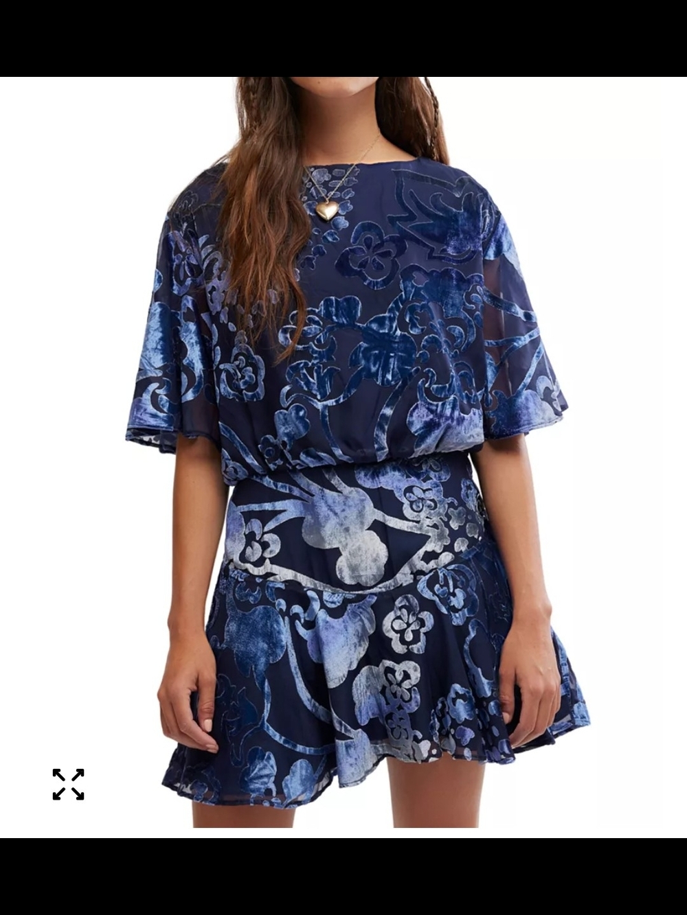 Free People Manuka Burnout Velvet Mini Dress